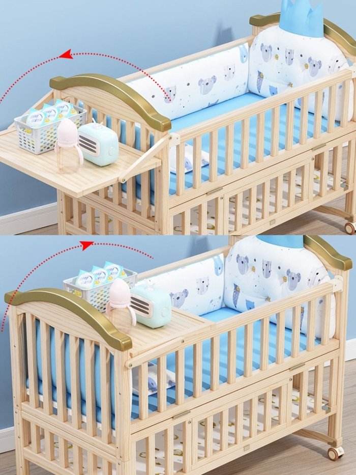 BabyTeddy 12 in 1 Patented Convertible Bruno-The Dog Baby Crib Wooden Cot - Image 4